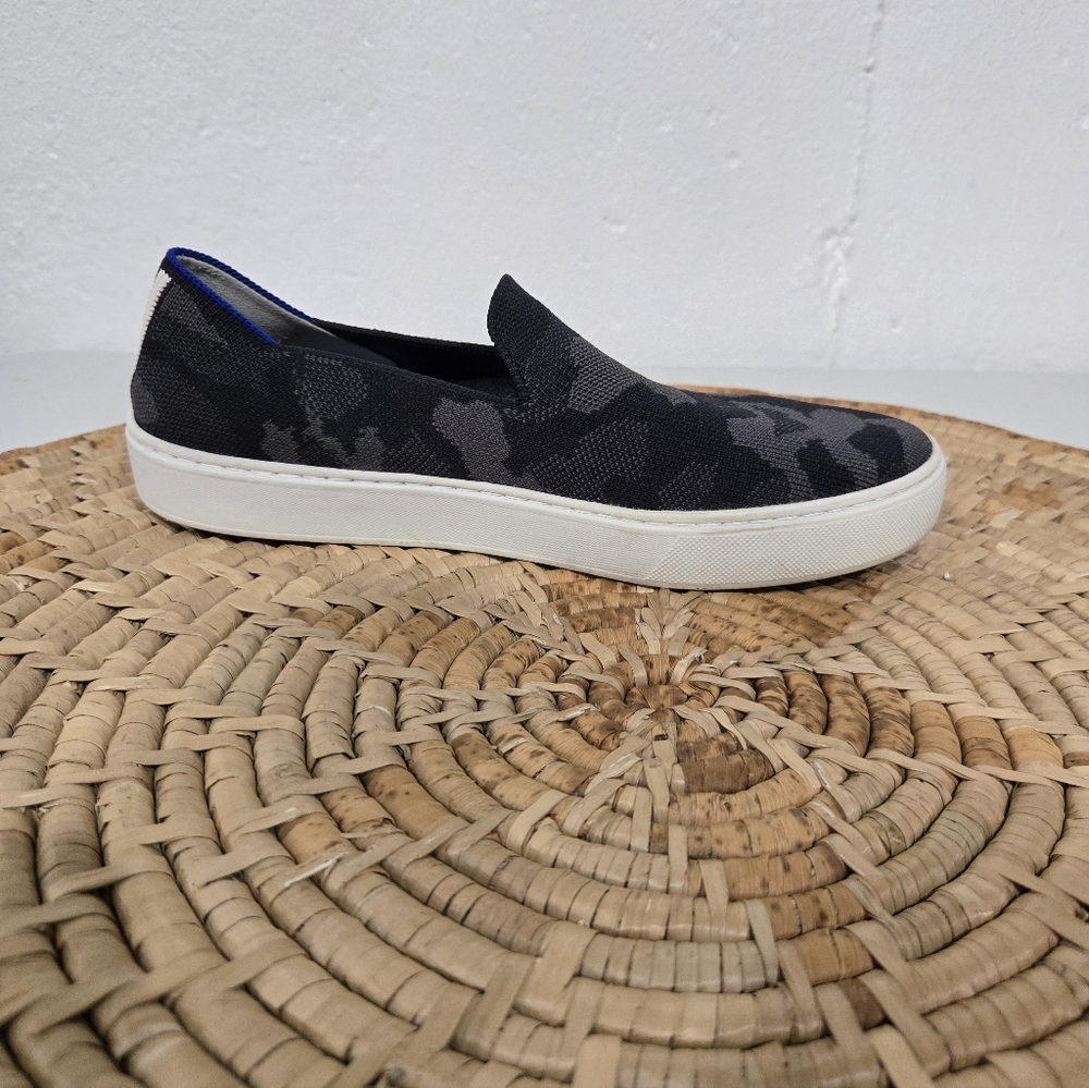 Rothy's Original Black Gray Camo Slip On Loafer 8 - Picture 4 of 7